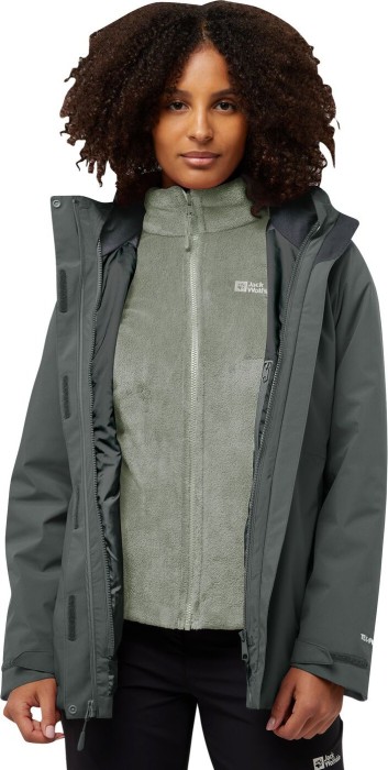 Jack Wolfskin Rotwand 3in1 Funktionsjacke slate green (Damen) (A60333-4136)