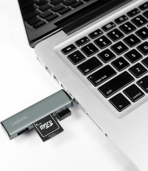 LogiLink USB 3.2 Gen 2 2-Port Hub with Card Reader, USB-A 3.1 [Stecker] (UA0394)