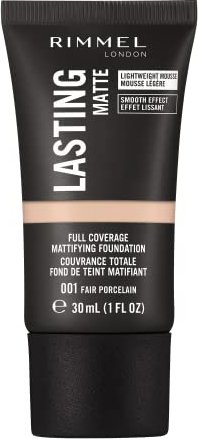 Rimmel Long Lasting Matte Foundation 001 fair porcelain, 30ml