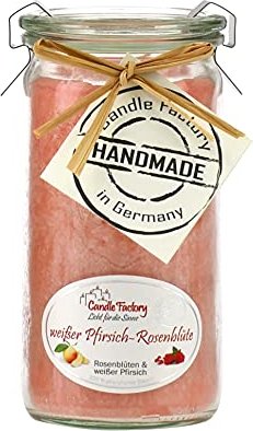 Candle Factory Mini Jumbo Duftkerze weißer pfirsich-rosenblüte, 1 Stück