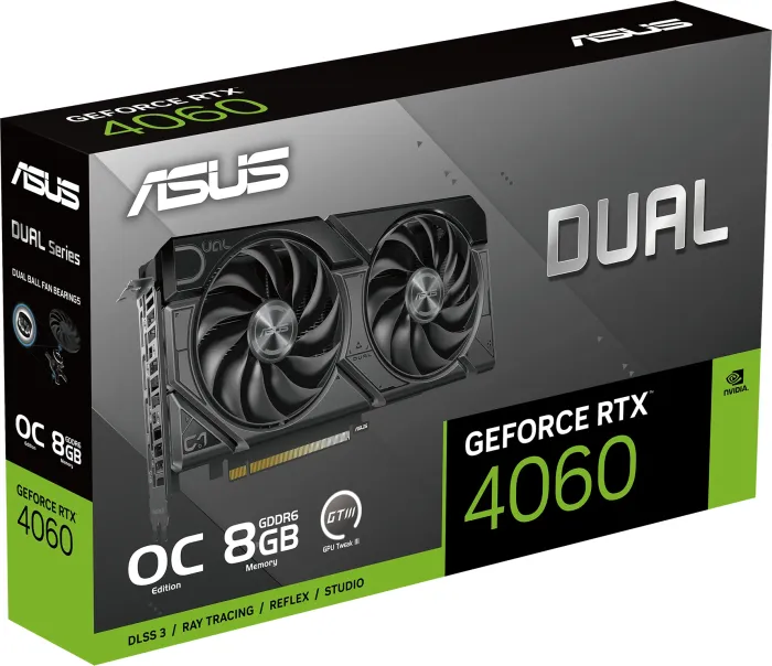ASUS Dual GeForce RTX 4060 EVO OC, DUAL-RTX4060-O8G-EVO, 8GB GDDR6, HDMI, 3x DP, retail (90YV0JC7-M0NA00)