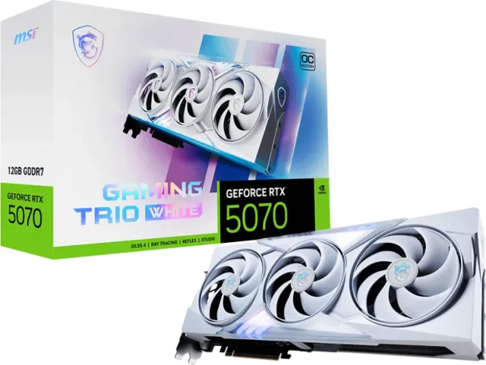 MSI GeForce RTX 5070 12G Gaming Trio OC White, G5070-12GTCW, 12GB GDDR7, HDMI, 3x DP (V532-021R)