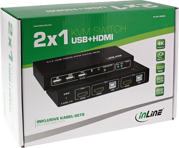 InLine 2-fach HDMI KVM-Switch (62602I)