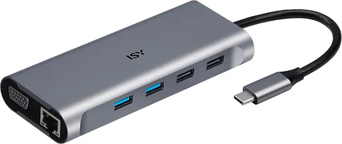 ISY 7-in-1 Multiport-Adapter, USB-C 3.0 [Stecker] (15375)