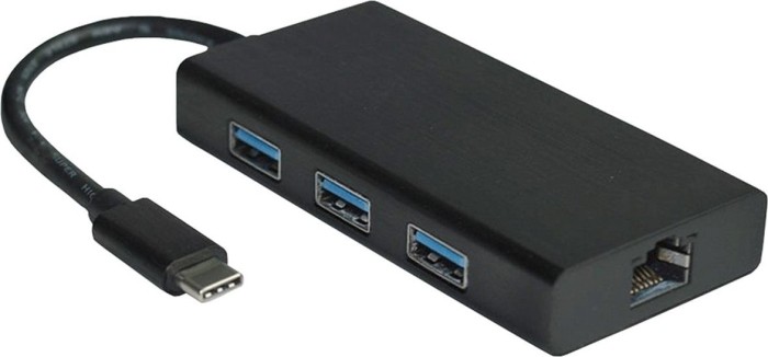 Value USB 3.2 Gen 1 Typ C zu Gigabit Ethernet Konverter + Hub, USB-C 3.0 [Stecker] (12.99.1109)