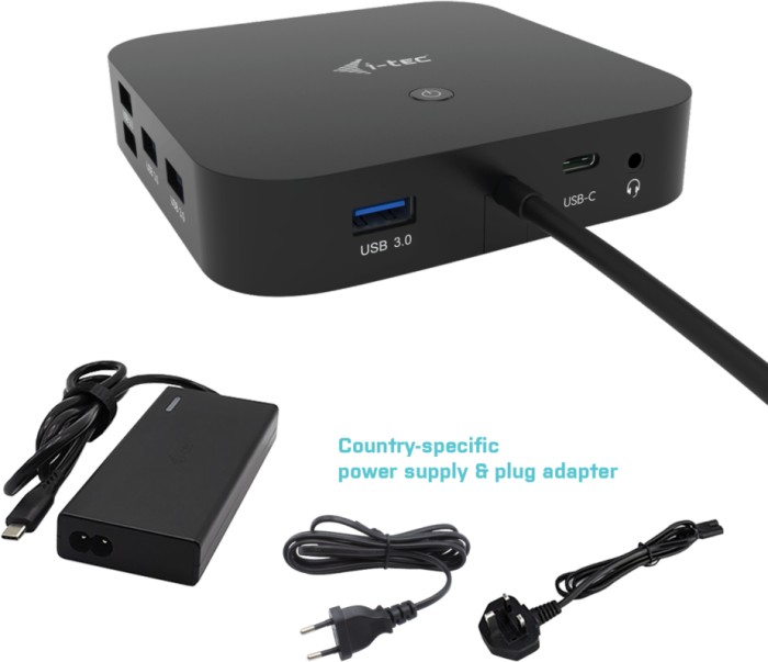 i-tec USB-C HDMI DP Docking Station, inkl. 77W Netzteil, USB PD 65W, USB-C 3.1 [Stecker] (C31HDMIDPDOCKPD65)