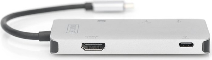Digitus Multiport Dock, USB-Hub, Dual-Slot-Cardreader, USB-C 3.0 [Stecker] (DA-70874)