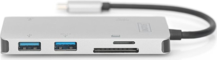 Digitus Multiport Dock, USB-Hub, Dual-Slot-Cardreader, USB-C 3.0 [Stecker] (DA-70874)
