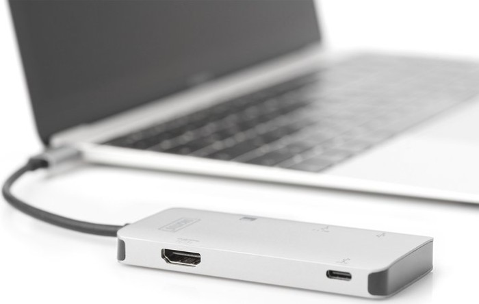 Digitus Multiport Dock, USB-Hub, Dual-Slot-Cardreader, USB-C 3.0 [Stecker] (DA-70874)