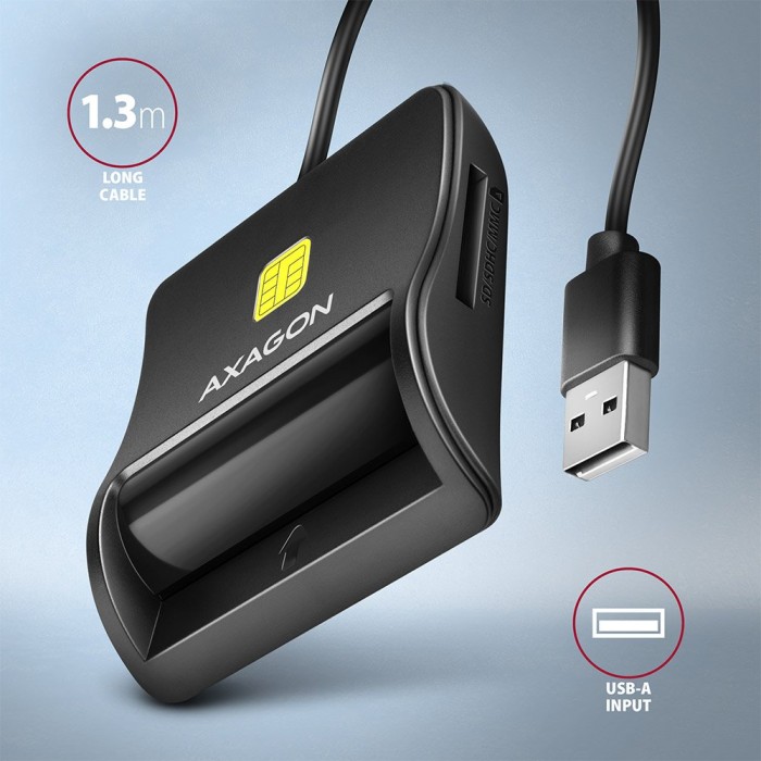 Axagon Smartcard Multi-Slot-Cardreader, USB-A 2.0 [Stecker] (CRE-SM3SD)
