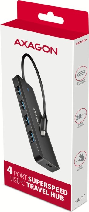 Axagon USB-Hub, 4x USB-A 3.0, USB-C 3.0 [Stecker] (HUE-C1C)
