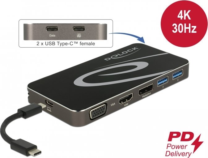 DeLOCK USB Type-C Dockingstation, USB-C 3.0 [Buchse] (87773)