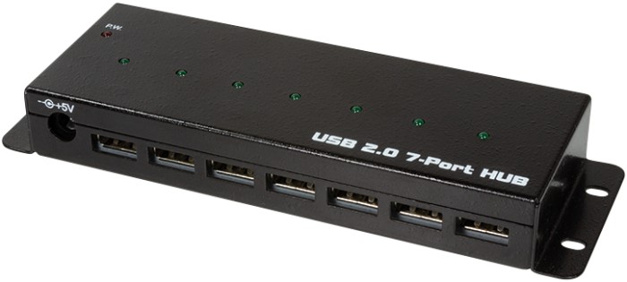 LogiLink Industrial Wallmount USB-Hub, 7x USB-A 2.0, USB-B 2.0 [Buchse] (UA0318)