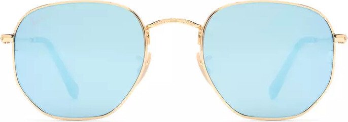 Ray-Ban RB3548N Hexagonal Flat Lenses 51mm gold/light blue flash (RB3548N-001/9O)