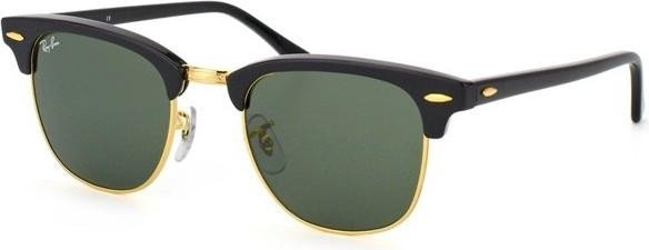 Ray-Ban RB3016 Clubmaster Classic 49mm schwarz-gold/grün (RB3016-W0365)