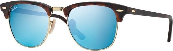 Ray-Ban RB3016 Clubmaster Flash Lenses 51mm havana/blau flash (RB3016-1145/17)