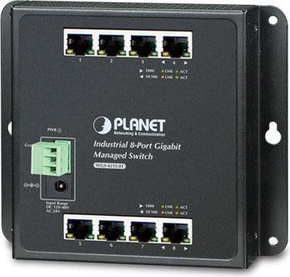 Planet WGS-4215-8T Industrial Wallmount Gigabit Managed Switch, 8x RJ-45