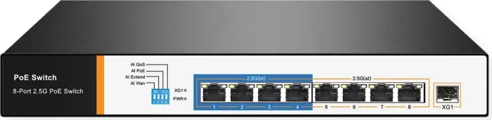 Value Rackmount 2.5G Switch, 8x RJ-45, 1x SFP+, 150W PoE++ (21.99.1189)