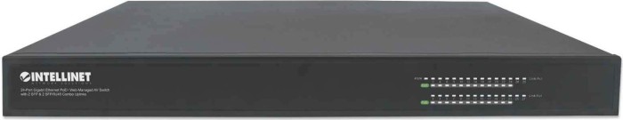 Intellinet AV Switch Rackmount Gigabit Smart Switch, 24x RJ-45, 2x RJ-45/SFP, 2x SFP, 425W PoE+ (561457)