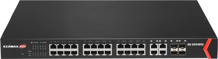Edimax Pro GS-50 Rackmount Gigabit Smart Switch, 24x RJ-45, 4x RJ-45/SFP, 450W PoE+ (GS-5424PLC)