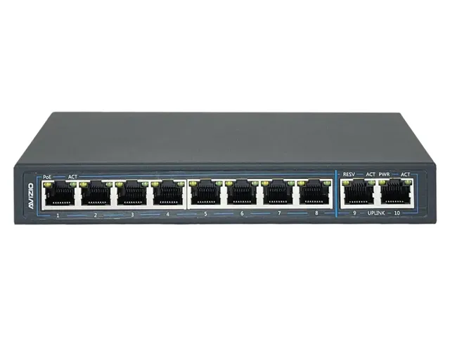 Avizio SU Desktop Switch, 10x RJ-45, 96W PoE+ (AV-SU8MP2G)