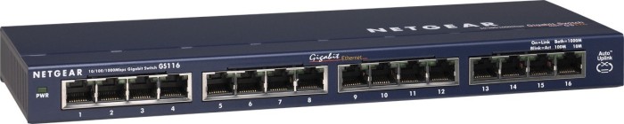 Netgear ProSAFE GS116 Desktop Gigabit Switch, 16x RJ-45 (GS116)