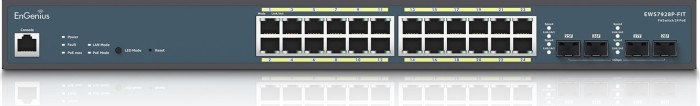 EnGenius Fit FitSwitch EWS79 Rackmount Gigabit Managed Switch, 24x RJ-45, 4x SFP, 240W PoE+ (EWS7928P-FIT)