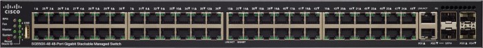 Cisco SG550X Rackmount Gigabit Managed Stack Switch, 48x RJ-45, 2x RJ-45/SFP+, 2x SFP+, 382W UPoE (SG550X-48P-K9)