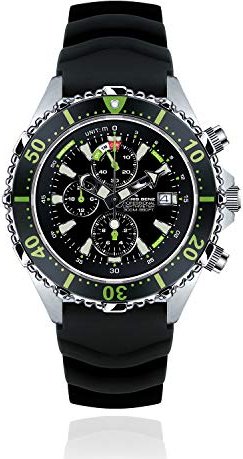 Chris Benz Depthmeter Chronograph 300m Taucheruhr kaimangrün/schwarz (CB-C300-G-KBS)